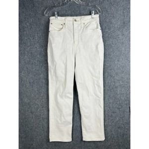Madewell Women's Jeans Size 28 White High Rise Classic Fit Straight Leg